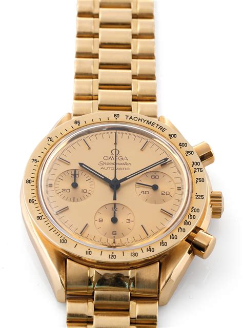 omega speedmaster solid gold|solid gold Omega Speedmaster.